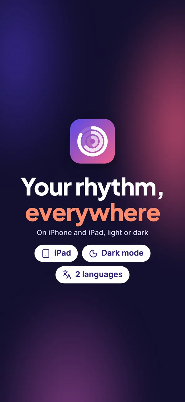 Statement slide with app icon and feature badges